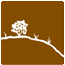 graphic of shrub and grasses on hillside