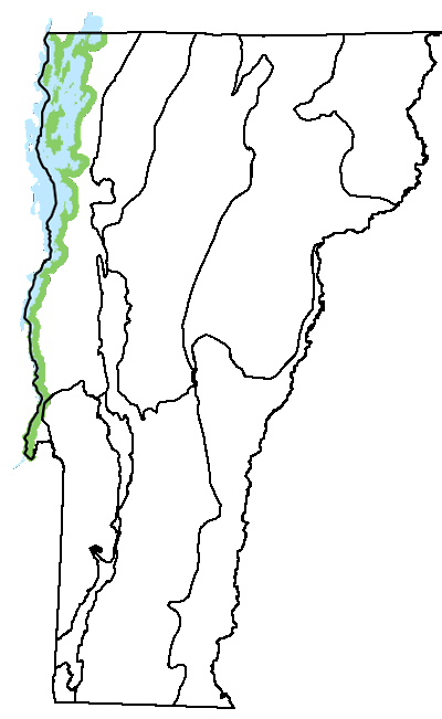 map of Vermont with locations of natural community