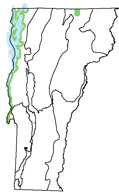 map of Vermont with locations of natural community