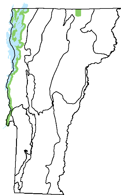 map of Vermont with locations of natural community
