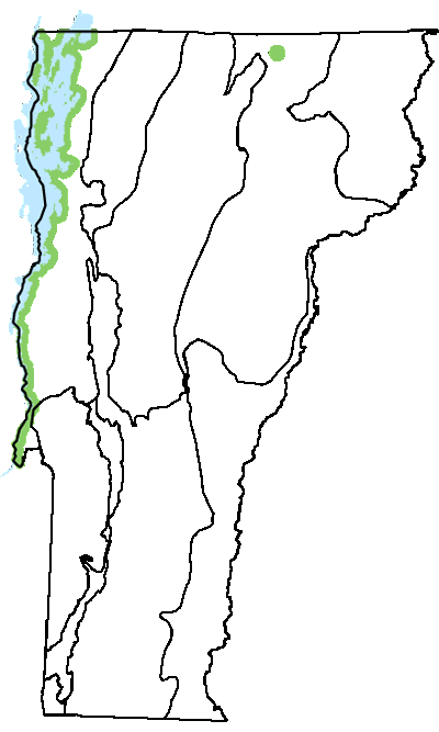 map of Vermont with locations of natural community