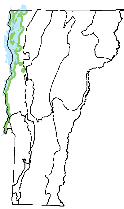 map of Vermont with locations of natural community