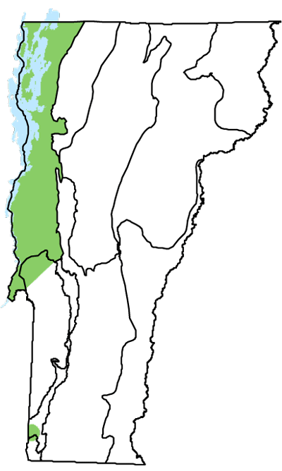 map of Vermont with locations of natural community