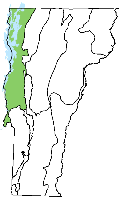 map of Vermont with locations on natural community
