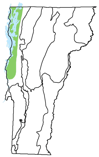 map of Vermont with locations of natural community