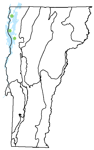 map of Vermont with locations of natural community