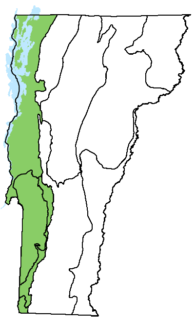 map of Vermont with locations of natural community