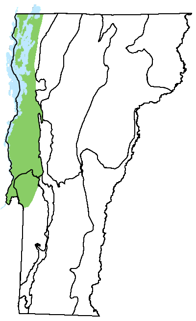 map of Vermont with locations of natural community