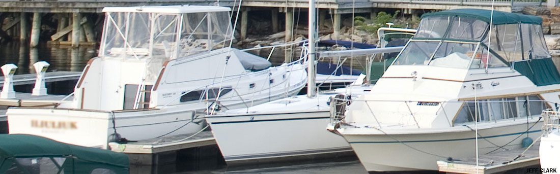 power boats in a marina