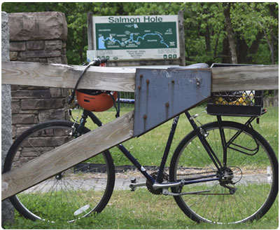 bike at salmon hole access area